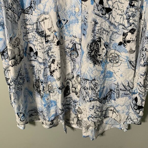 NEW Jane & Delancey lightweight short sleeve flowy novelty vacation button up - Picture 4 of 9